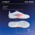 Hallenfußballschuhe für Erwachsene Adidas F50 Club Weiß