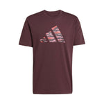 Herren Kurzarm-T-Shirt Adidas M C CAMO LOGO T JI6769 Granatrot