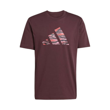 Herren Kurzarm-T-Shirt Adidas M C CAMO LOGO T JI6769 Granatrot