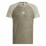 Herren Kurzarm-T-Shirt Adidas Gym+ 3 Bandas Braun