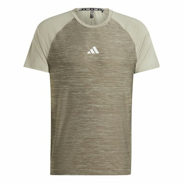 Herren Kurzarm-T-Shirt Adidas Gym+ 3 Bandas Braun