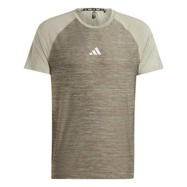 Herren Kurzarm-T-Shirt Adidas Gym+ 3 Bandas Braun