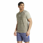 Herren Kurzarm-T-Shirt Adidas Gym+ 3 Bandas Braun