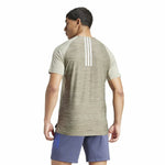 Herren Kurzarm-T-Shirt Adidas Gym+ 3 Bandas Braun