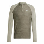 Herren Langarm-T-Shirt Adidas Gym+ 3 Bandas 1/4Zip Braun