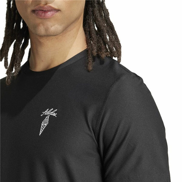 Herren Kurzarm-T-Shirt Adidas Running Ice Cream Graphic Schwarz