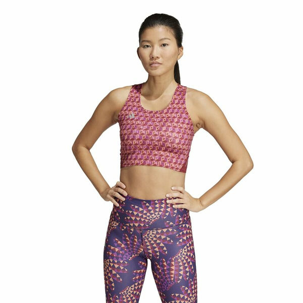 Herren Kurzarm-T-Shirt Adidas Adizero X Farm Granatrot