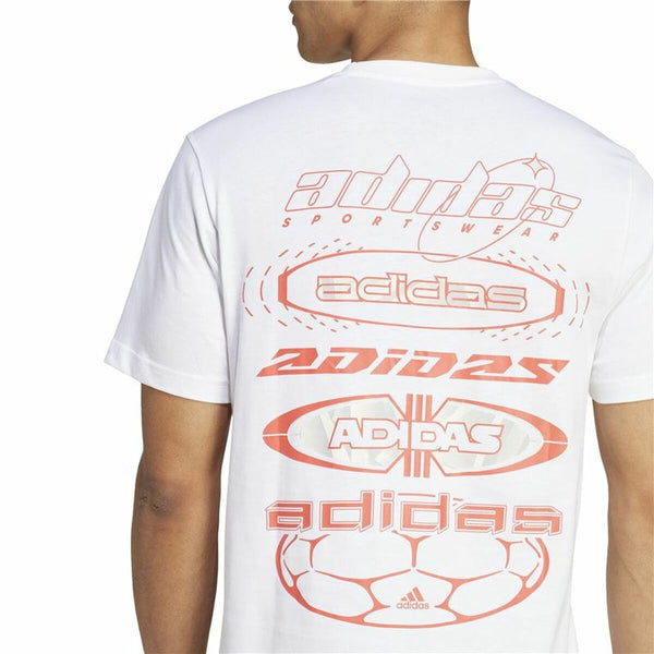 Herren Kurzarm-T-Shirt Adidas House Of Tiro Summer Graphic Weiß