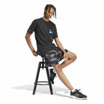 Herren Kurzarm-T-Shirt Adidas Remoji Pocket Graphic Schwarz