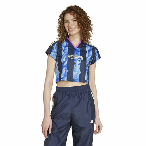 Damen Kurzarm-T-Shirt Adidas Tiro Cut Blau