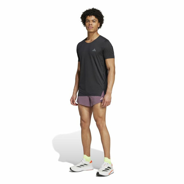 Herren Kurzarm-T-Shirt Adidas Adizero Running Schwarz