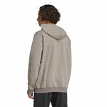 Herren Sweater mit Kapuze Adidas Seasonal Essentials Melange Hoodie Braun Beige