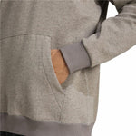 Herren Sweater mit Kapuze Adidas Seasonal Essentials Melange Hoodie Braun Beige