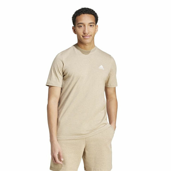 Herren Kurzarm-T-Shirt Adidas Seasonal Essentials Melange Beige