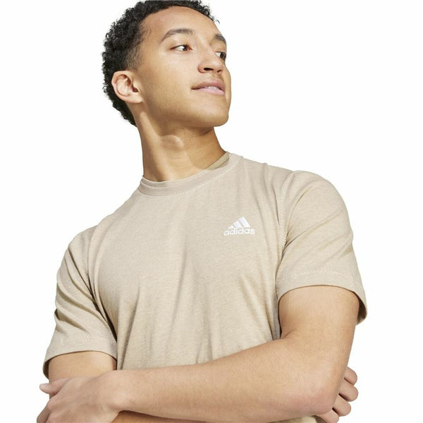 Herren Kurzarm-T-Shirt Adidas Seasonal Essentials Melange Beige