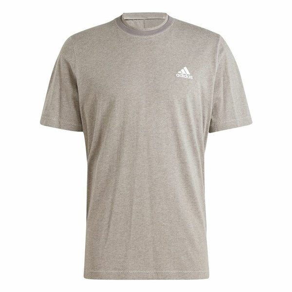Herren Kurzarm-T-Shirt Adidas Seasonal Essentials Braun Hellgrau