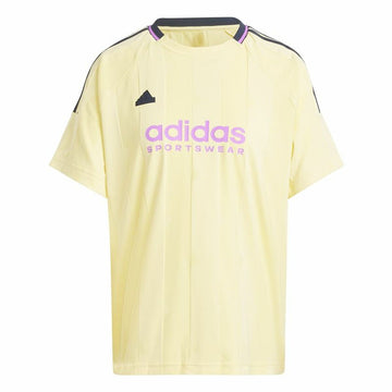 Herren Kurzarm-T-Shirt Adidas Tiro Cut 3 Bandas Jacquard Boyfriend Beige