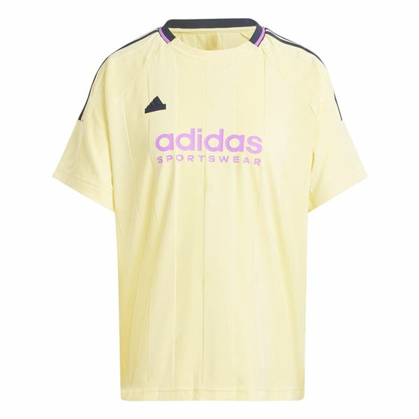 Herren Kurzarm-T-Shirt Adidas Tiro Cut 3 Bandas Jacquard Boyfriend Beige