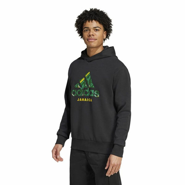Herren Sweater mit Kapuze Adidas Jamaica Seasonal Doubleknit Schwarz