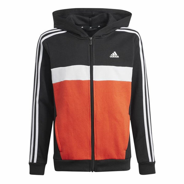 Damen-Trainingsanzug Adidas Tiberio 3-Stripes Colorblock Fleece Schwarz Rot