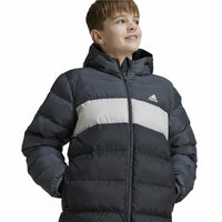 Sportjacke für Kinder Adidas Cazadora Synthetic Down Infantil Schwarz Grau
