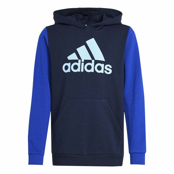 Jungen Sweater mit Kapuze Adidas Essentials Big Logo Colorblock Blau