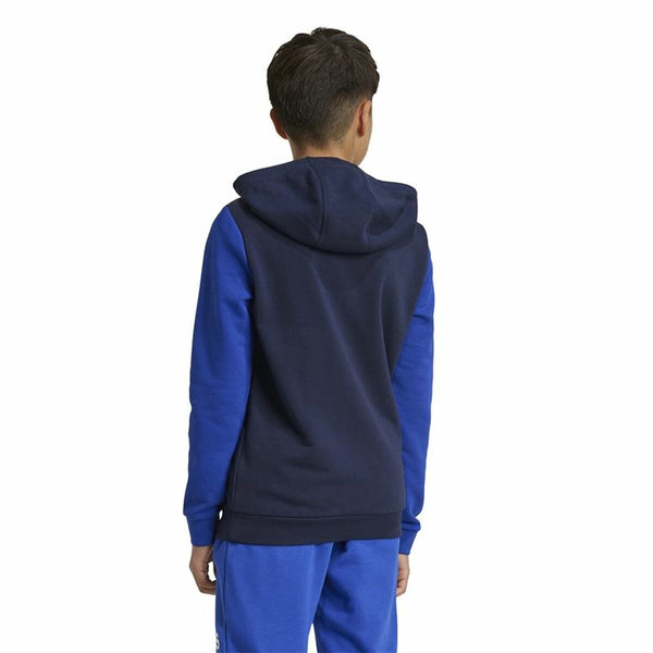 Jungen Sweater mit Kapuze Adidas Essentials Big Logo Colorblock Blau