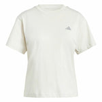 Damen Kurzarm-T-Shirt Adidas Essentials Small Logo Weiß Beige