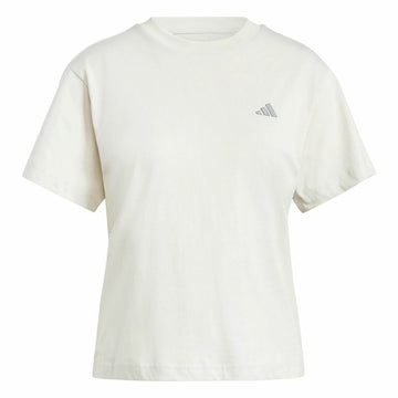 Damen Kurzarm-T-Shirt Adidas Essentials Small Logo Weiß Beige