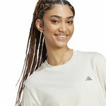 Damen Kurzarm-T-Shirt Adidas Essentials Small Logo Weiß Beige