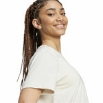 Damen Kurzarm-T-Shirt Adidas Essentials Small Logo Weiß Beige
