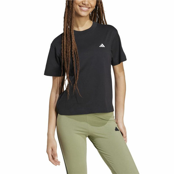 Damen Kurzarm-T-Shirt Adidas Essentials Schwarz