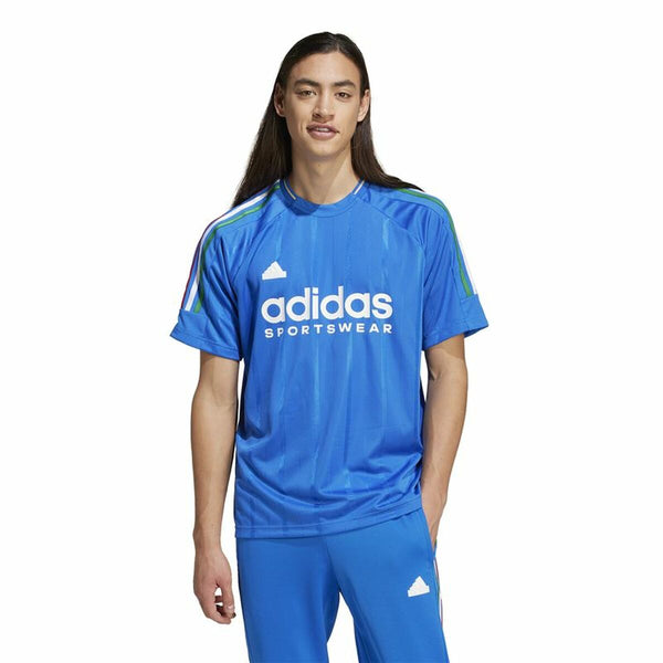 Herren Kurzarm-T-Shirt Adidas Tiro Nations Pack Blau Weiß