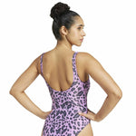 Damen Badeanzug Adidas Essentials Animal Print Rosa