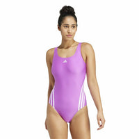 Damen Badeanzug Adidas 3 Bandas Lila