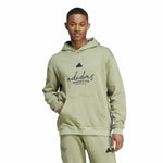 Herren Sweater mit Kapuze Adidas Brand Love French Terry Hoodie grün Hellgrün