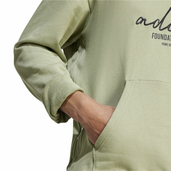Herren Sweater mit Kapuze Adidas Brand Love French Terry Hoodie grün Hellgrün