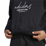 Herren Sweater mit Kapuze Adidas Brand Love French Terry Schwarz