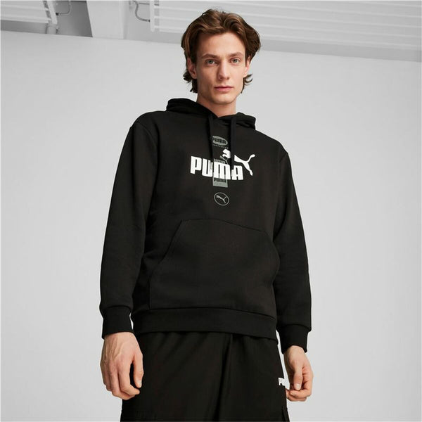 Herren Sweater mit Kapuze Puma Puma Power Graphic Schwarz