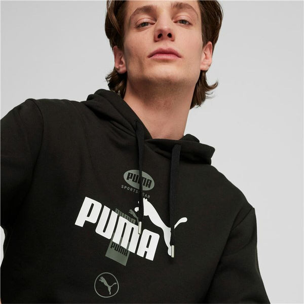 Herren Sweater mit Kapuze Puma Puma Power Graphic Schwarz