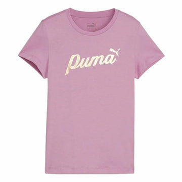 Kurzarm-T-Shirt für Kinder Puma Essentials+ Script Metallic G