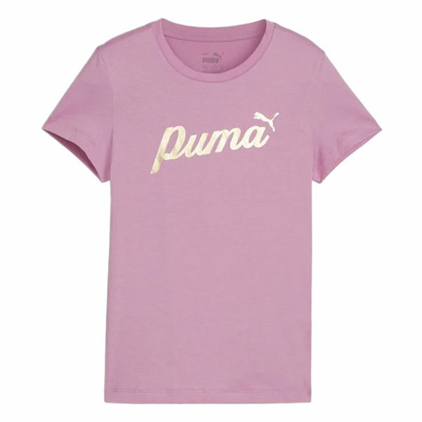 Kurzarm-T-Shirt für Kinder Puma Essentials+ Script Metallic G