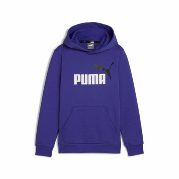 Jungen Sweater mit Kapuze Puma Essentials+ 2 Col Big Logo Blau