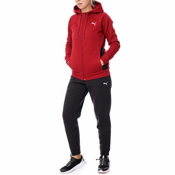 Damen-Trainingsanzug Puma Classic Hooded Tracksuit Fl Rot 2 Stücke