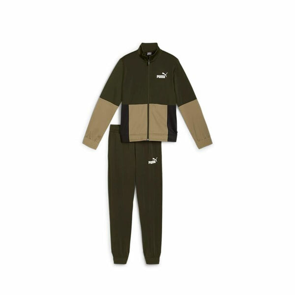 Kinder-Trainingsanzug Puma Colorblock Poly Suit Khaki Olive