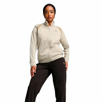 Damen-Trainingsanzug Puma Classic Tricot Suit Op Beige