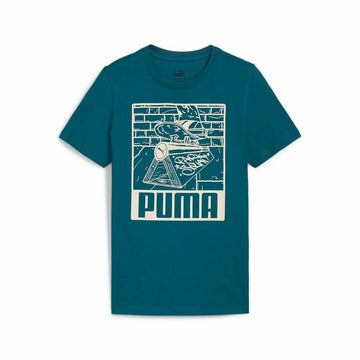 Kurzarm-T-Shirt für Kinder Puma Ess+ Mid 90S Graphic Blau