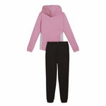 Kinder-Trainingsanzug Puma Hooded Sweat Suit Fleece Cl Schwarz Rosa 2 Stücke