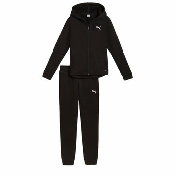 Kinder-Trainingsanzug Puma Hooded Sweat Suit Flecce Cl Schwarz