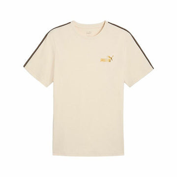 Herren Kurzarm-T-Shirt Puma Ess Tape Minimal Gold Beige